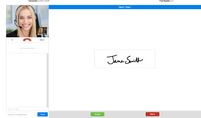 Screenshot of signature submission with female agent